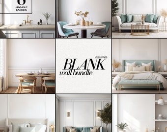 Blank Wall Elegant Room Mockup Bundle JPG Interior Mockups Stock Photo Luxurious Empty Background