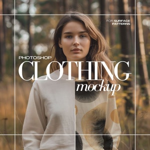 PSD Sweatshirt Mockup for Clothing Mockups Surface Pattern Realistic Photoshop Mock up AOP Textile