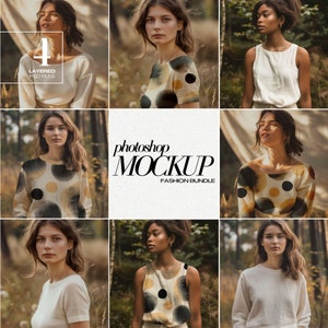 PSD Fashion Mockup Bundle for AOP Seamless Surface Patterns Clothing Mockups