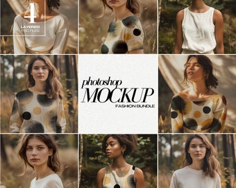 PSD Fashion Mockup Bundle for AOP Seamless Surface Patterns Clothing Mockups