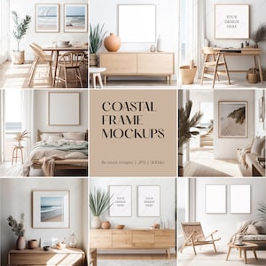 Coastal Frame Mockup PSD Bundle Home Interior Decor Blank Wall Art Mock up