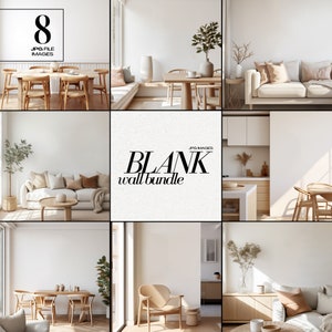 Blank Wall Mockup Bundle JPG Contemporary Home Interior Room Mock up Neutral Empty Walls Stock Image Background