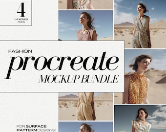 Procreate Fashion Mockups PSD Clothing Mockup Campaign Realistic Surface Pattern Mock up Textiles