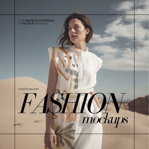 AOP Fashion Mockup PSD Clothing Mock Ups for Surface Pattern, Campaign Style Realistic Template Textile Design