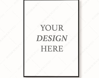 A2 Frame Mockup PSD Modern Floating Canvas Poster Wall Art Frames DIN A4 A3 A1 A0 size