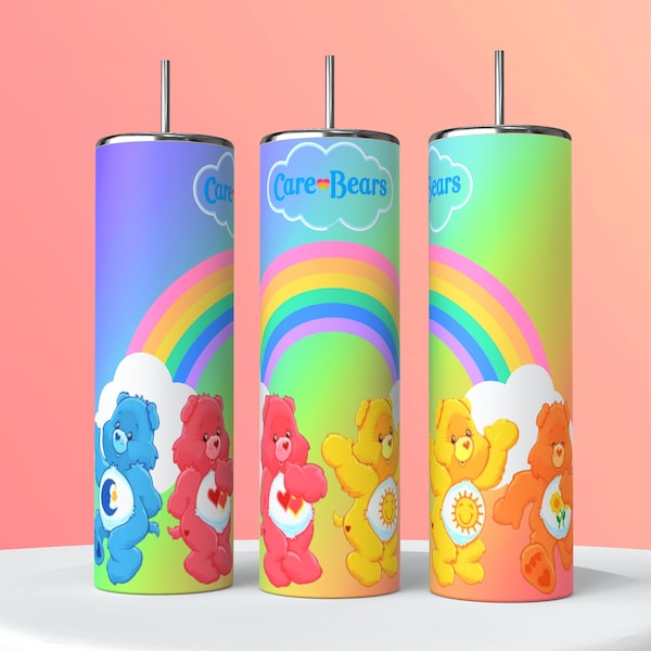 Carebear tumbler wrap- 20oz skinny tumbler- Digital download