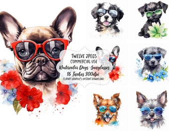 Watercolor Dogs Clipart, Dog Watercolor Clipart, Junk Journal, Digital Download, Commercial Use, Dog Lovers, Scrapbooking, Collage, Puppy