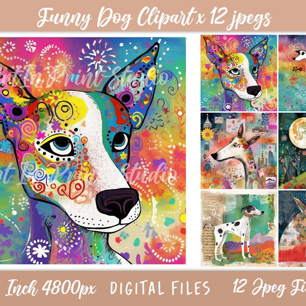 Watercolor Dogs Clipart, Junk Journals, Commercial Use, Pets Clipart, Dog Bundle, Scrapbook Paper, Watercolor Images, Collage Papers, Cards
