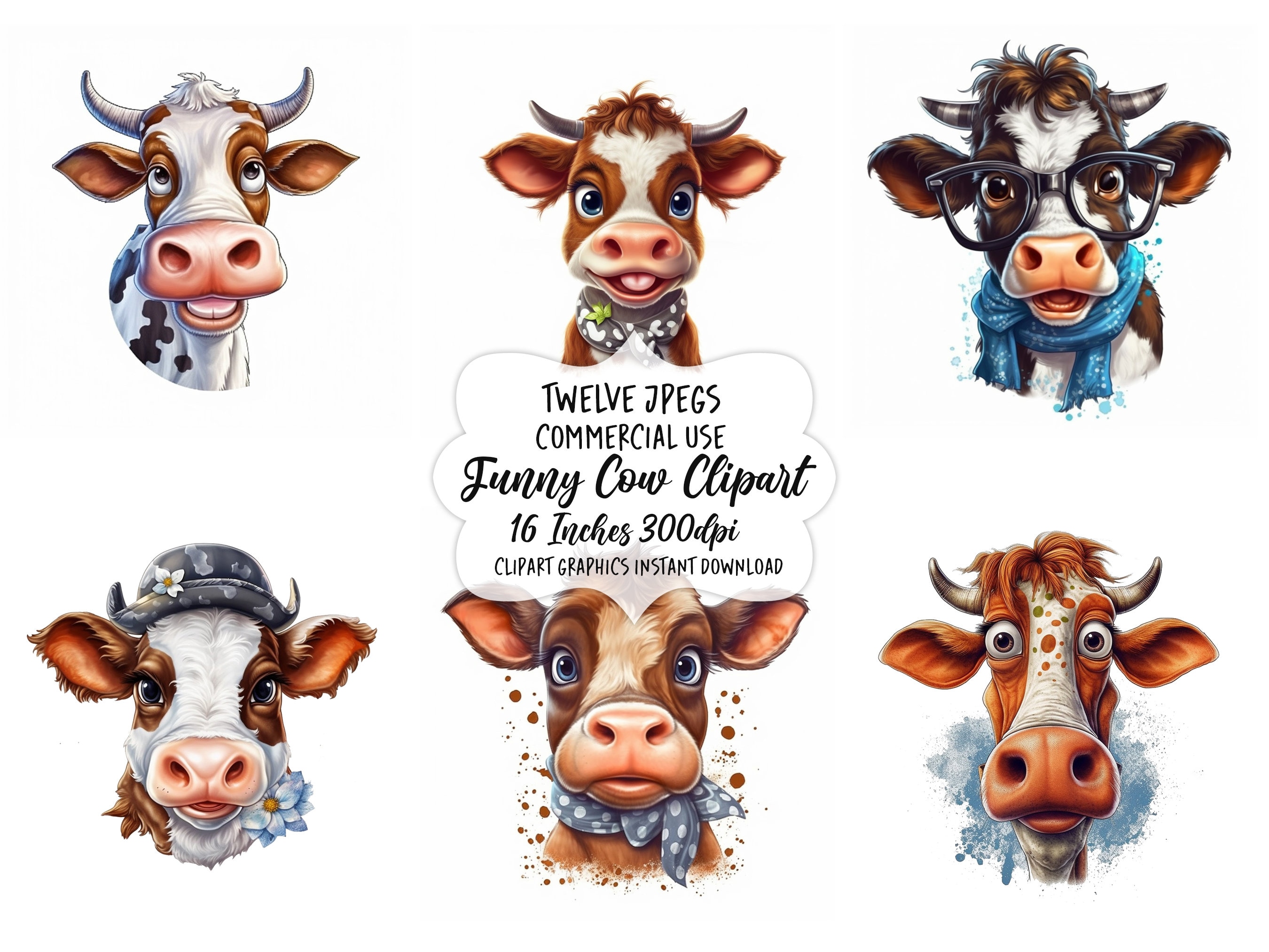 silly cow clip art cute