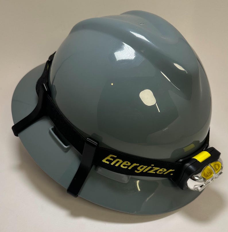 Unbreakable MSA V-Gard Hard Hat Headlamp Clips: Full Brim image 1