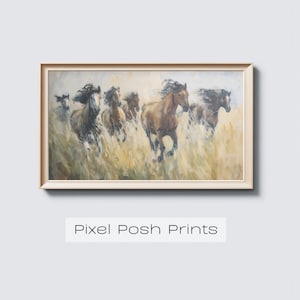 Free Horses Running Oil Painting Print Stallion Digital Print A7