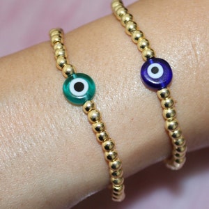 Evil Eye Charm Beaded Bracelet, Gifts for her, gifts for mom, protection bracelet, mal de ojo, trendy bracelets, pulsera