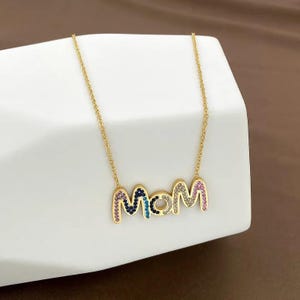18K Gold Plated Multicolor Mom Necklace