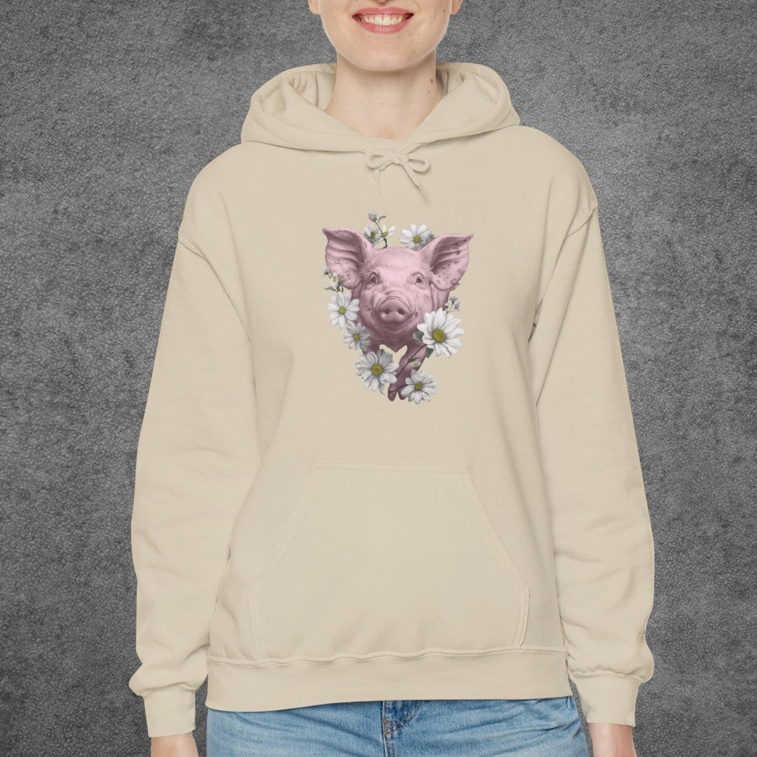 BLUE PIG CROP HOODIE