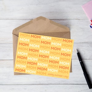 Moeder moeder moeder Moederdag kaart - 7 x 5 eenvoudige en leuke Moederdag kaart - afdrukbare kaart - Happy Mother's Day - wenskaart - Instant Download