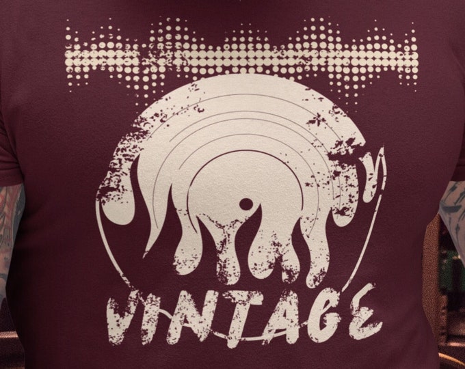Featured listing image: Retro Turntable Shirt for Vinyl Record and Music Lovers, record player shirt turntable t-shirt Vinyl record Vintage Gift record player