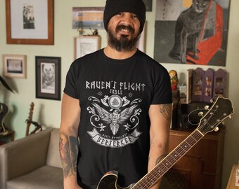 Odin's Raven T-Shirt: "Raven's Flight"  Norse Mythology Tee