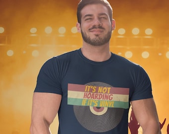 Celebrate your love for music and vintage charm with our "It's Not Hoarding If It's Vinyl" T-Shirt collection. record gifts, vinyl record