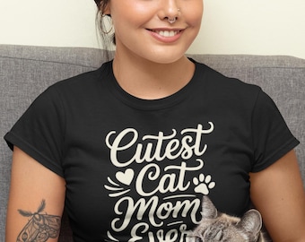 Cute Cat Mom Shirt, Cat Mama Tee, Mother Day Gift, Wife Gift, Cat Lover T-Shirt