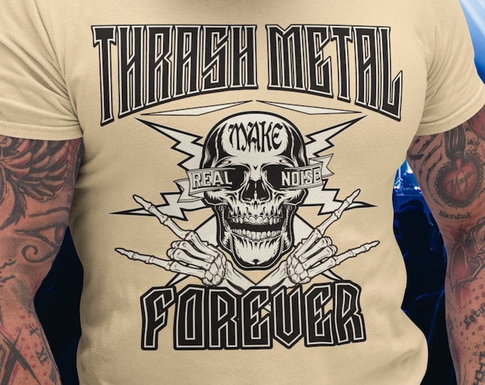 Featured listing image: Thrash Metal Legacy: Forever Unleashing Raw Energy in T-Shirt Designs! Celebrate the Power of Thrash. Metalhead, Graphic tee, trendy shirt