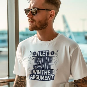 Maglietta divertente con intelligenza artificiale, maglietta con umorismo tecnologico, regalo per fidanzato, regalo per geek, maglietta con battuta da ufficio