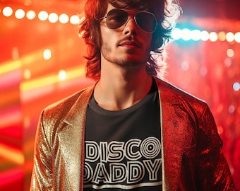 Disco Daddy Shirt, Retro 70s Party Tee, Birthday & Father’s Day Gift, Groovy Themed Event Outfit