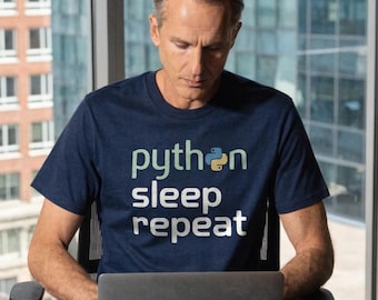 Python Sleep Repeat Shirt, Funny Programmer Tee, Python Developer Gift, Coding Humor Top, CS Student T-Shirt