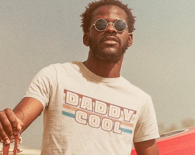 Featured listing image: Daddy Cool: Groove to the Beat with Our Funky Disco Tees, Vintage Gift disco gift for boyfriend Boho tee hippy shirt Retro 70s Shirt