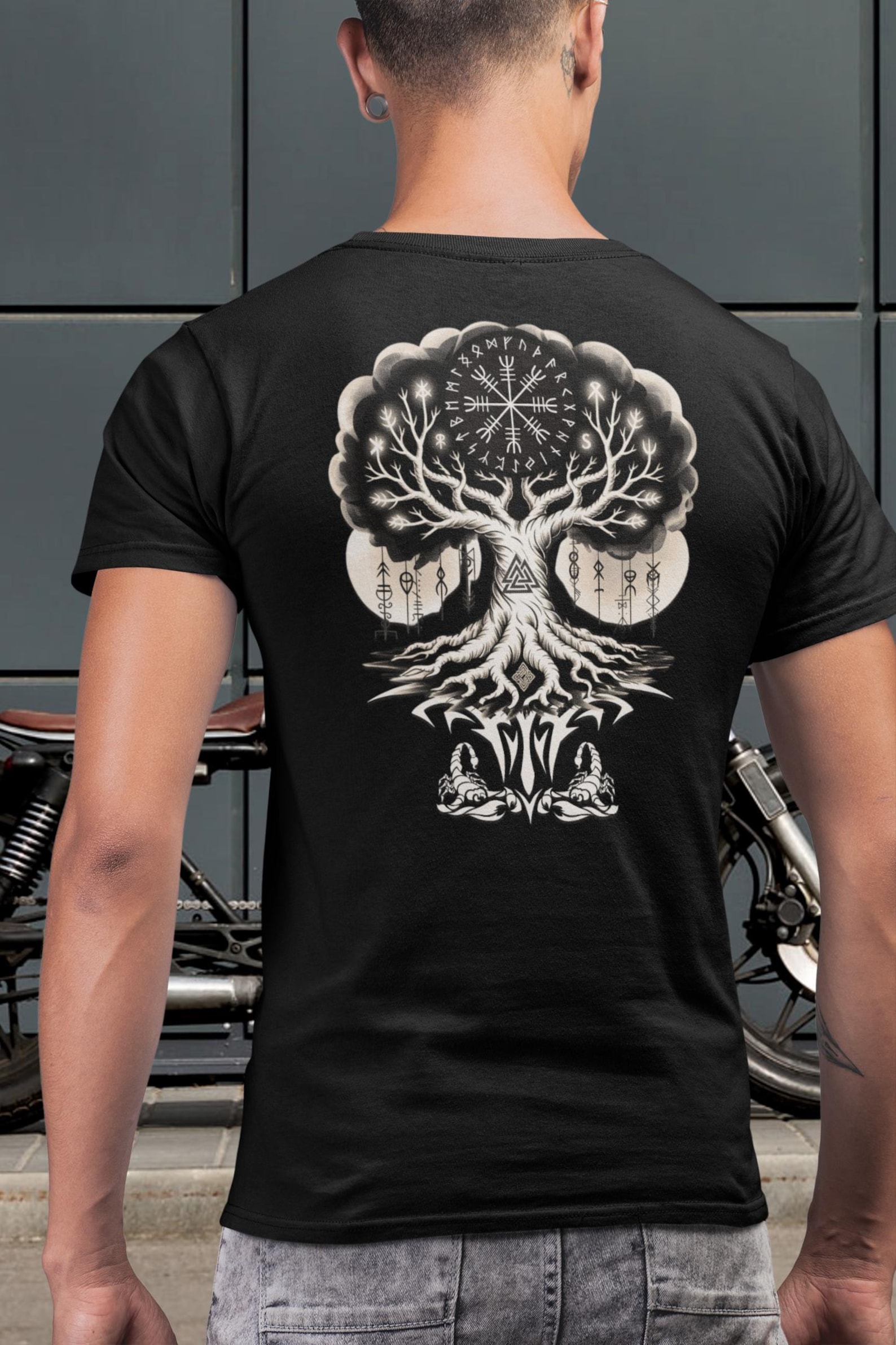 Viking Tree Yggdrasil Shirt. Symbol of the Cosmos, With Its Branches ...