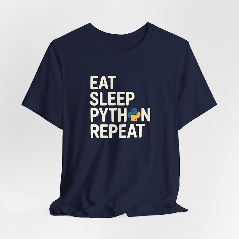 Funny Python Shirt, Programmer Tee, Python Humor Gift, CS Student Shirt, Developer T-Shirt Navy