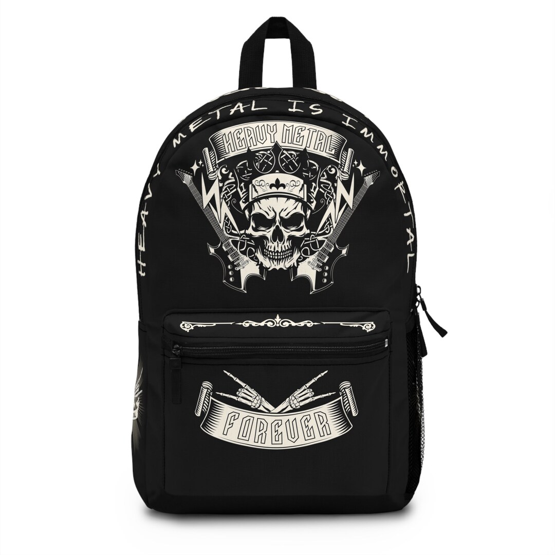 Heavy Metal Skull Backpack: Rock Music Travel Bag - Etsy