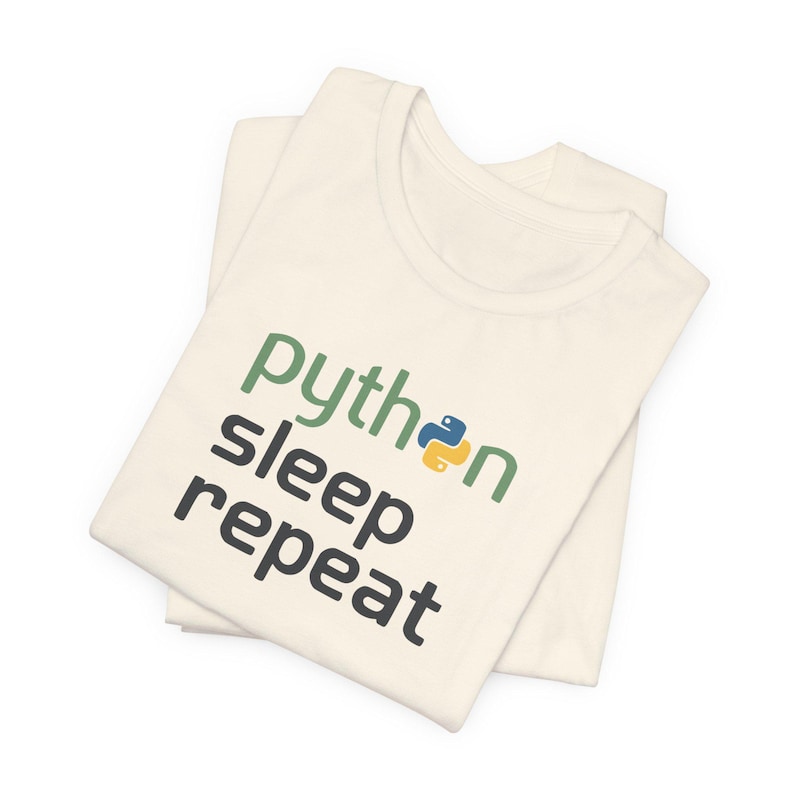 Python Schlaf Wiederholung Shirt, lustiges Programmierer T-Shirt, Python Programmierer Geschenk, Programmierer Humor Top, CS Studenten T-Shirt Bild 1