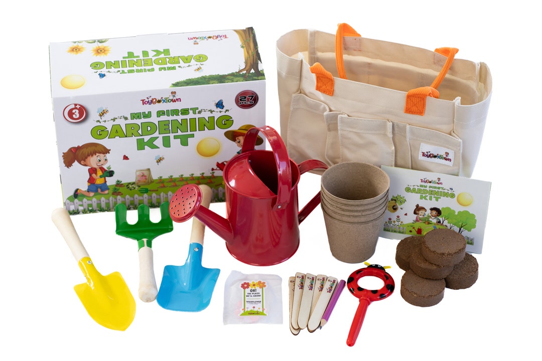 Kids Gardening Set, My First Gardening Kit 27 Pieces STEM Toddler