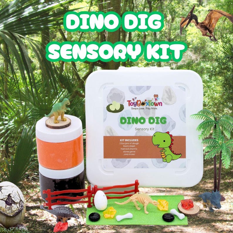 Dino Dig Sensory Kit Dinosaur Sensory Play, Cognitive Development ...