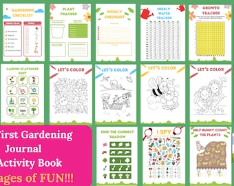 Educational FUN My 1st Gardening Planner Journal & Activity Book (Ages 3+) Garden Tracker, Activity Pages + more [Printable PDF] 19 pages!