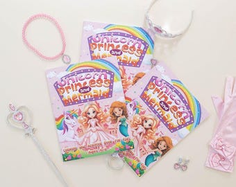 Unicorn, Princess and Mermaid Coloring and Activity Book: For Kids Ages 4-8