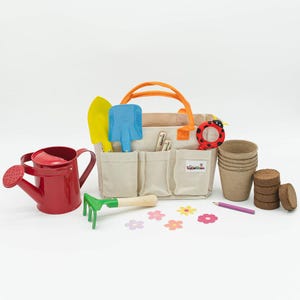 Kids Gardening Set, My First Gardening Kit- 27 pieces STEM, Complete Toddler Gardening Kit with plantable seed paper - DAMAGED BOX