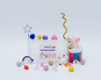 Unicorn Sensory Kit Sensory Play Dough Kit, Cognitive Development, Tactile Activities for On The Go, Sensory Toys for Kids Ages 3 and up
