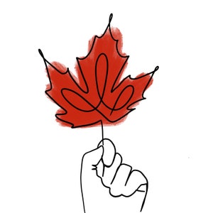 Maple Leaf Line Art Digital Download Wall Decor