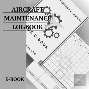 Aircraft Maintenance Logbook-- INSTANT DOWNLOAD, pdf/png digital download
