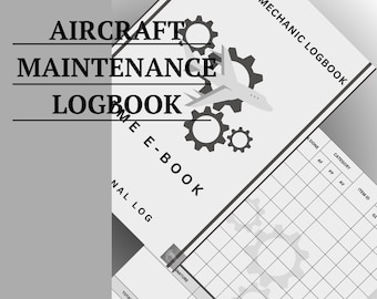 Carnet de maintenance des aéronefs--TÉLÉCHARGEMENT INSTANTANÉ, téléchargement numérique pdf/png