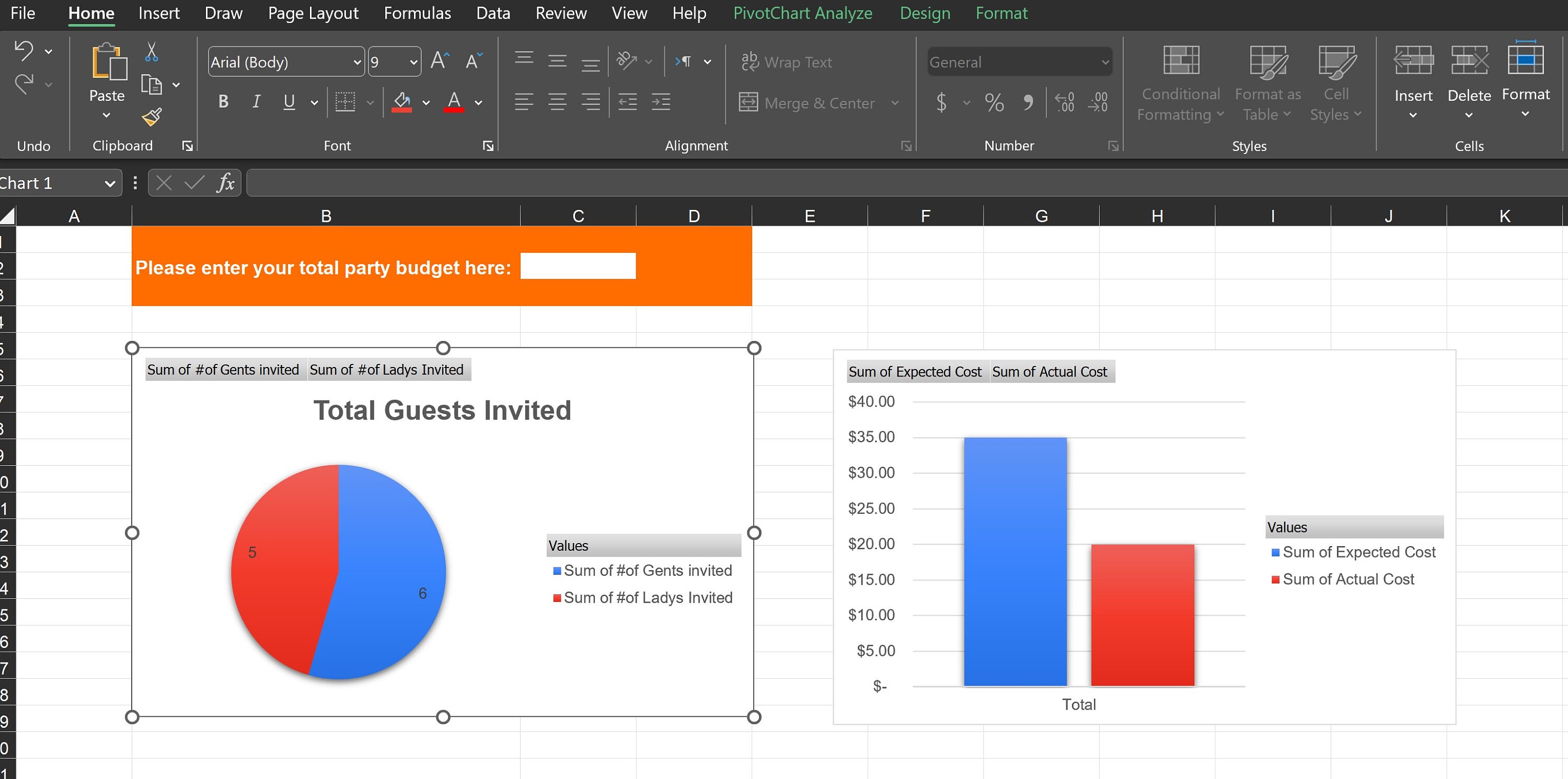 Excel Party Planner Template Etsy