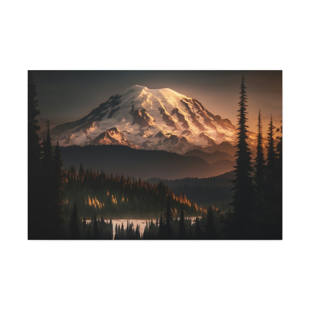 Mount Rainier Painting, Canvas Art Etsy