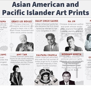 Aziatische Amerikaanse en Pacifische eilandbewoners Erfgoed- en geschiedenismaand afdrukbare posters || 10 posters voor klaslokaal-/kantoordecoratie || De maand mei