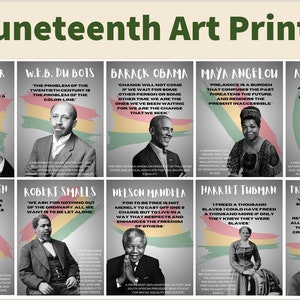 Affiches imprimables du 19 juin || 10 affiches pour décor de salle de classe/bureau || 19 juin || Juneteenth Art Prints || Décorations du 19ème
