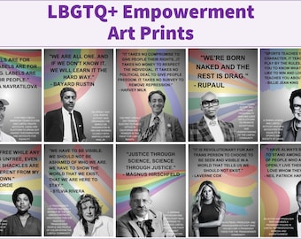 LGBTQ Empowerment Quotes Printable Posters || 10 LGBTQ Posters for Classroom Decor and Office Decor || Rainbow Decor || Pride Month Decor
