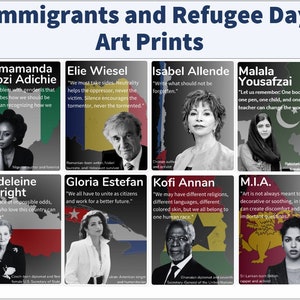 Einwander and Refugee Day Printable Poster || 8 Poster für das Klassenzimmer oder Büro || Druckbares Dekor || Kulturelle Ermächtigung