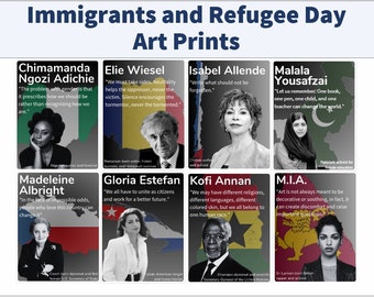 Immigrant and Refugee Day Printable Posters || 8 Posters for Classroom or Office Decor || Printable Decor || Cultural Empowerment