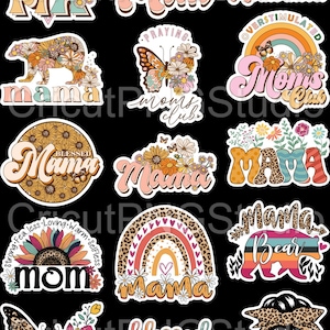 Digital Download Mama Bundle PNG Sticker File for Sticker Making Project