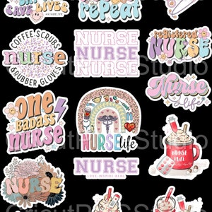 Digital Download Nurse Bundle PNG file for Sticker Making Project